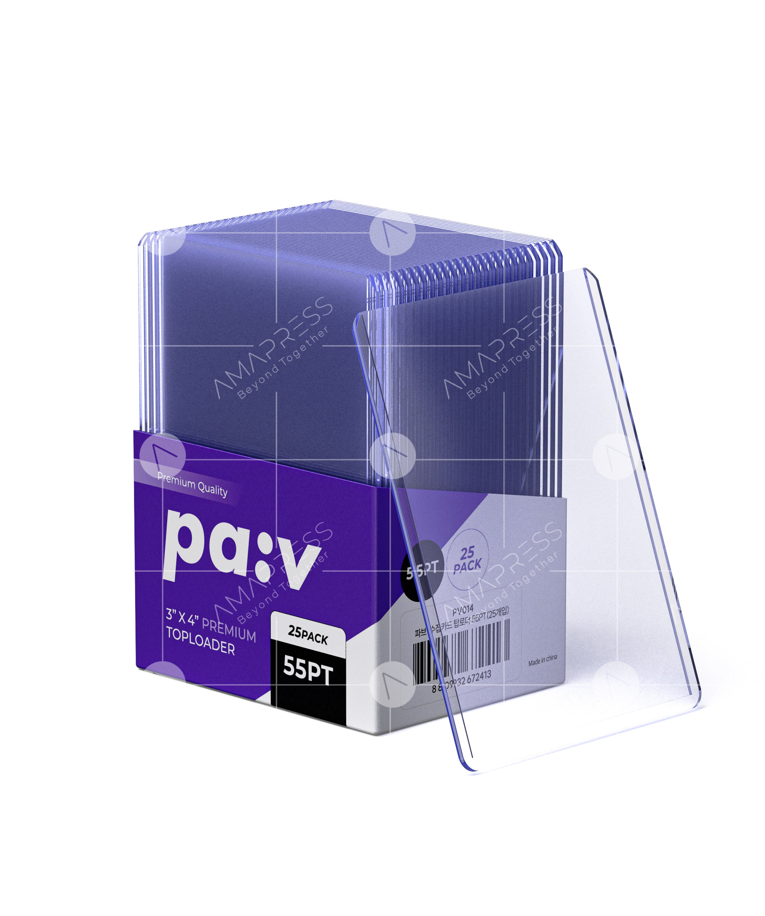 PAV-TOPLOADER-55PT-25PK PAV Premium 55PT Toploader Card Holders (25 Pack) – Rigid Ultra-Clear Protective Sleeves for Standard Size 2.5"x3.5" Trading Cards, Sports Cards, TCG, Pokémon